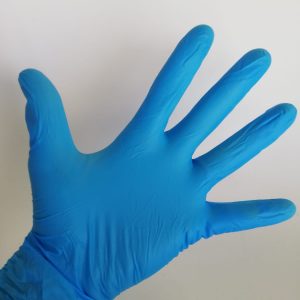 Blue Vynitrile Gloves. 100 in a pack