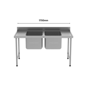 DOUBLE POT SINK - CENTRE (1700MM)