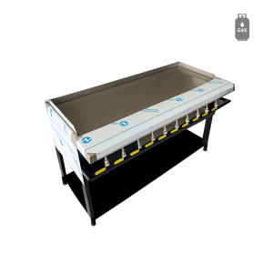 GAS FLAME GRILLER - 10 BURNER (FLAT TOP)