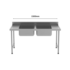 DOUBLE BOWL SINK - CENTRE (2300MM)